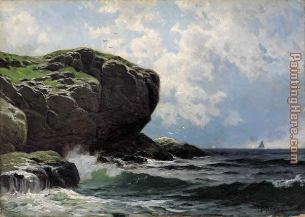 Rocky Head with Sailboats in Distance painting - Alfred Thompson Bricher Rocky Head with Sailboats in Distance art painting